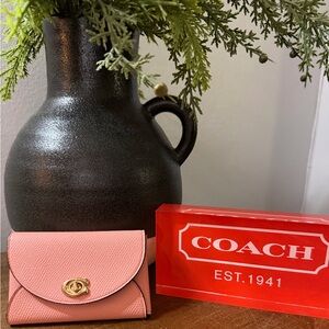 Coach Pink Turnlock Card Case